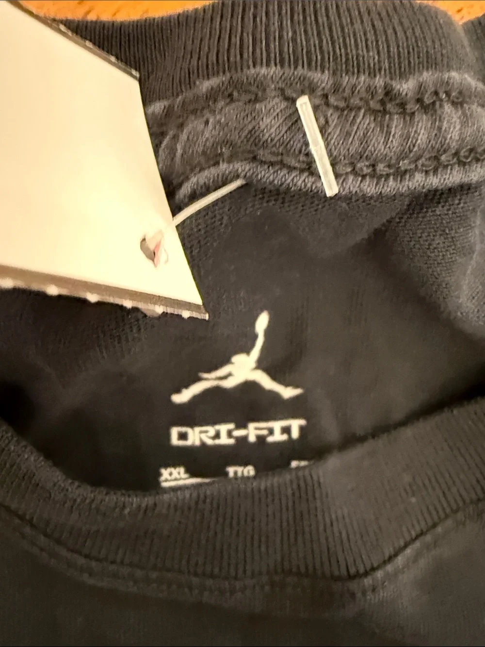 Jordan Black Graphic Tee with Blue and Cream Print xxl